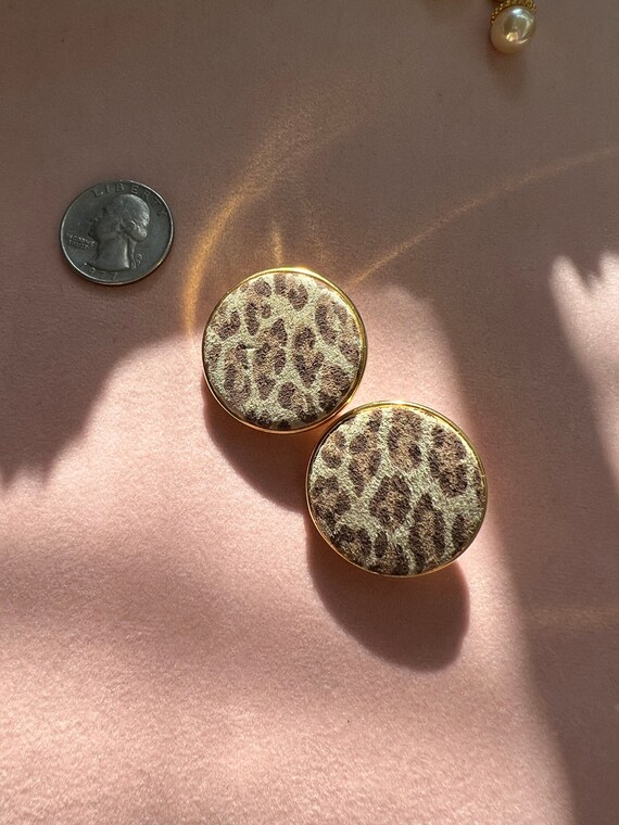 Leopard print clip on best sale earrings
