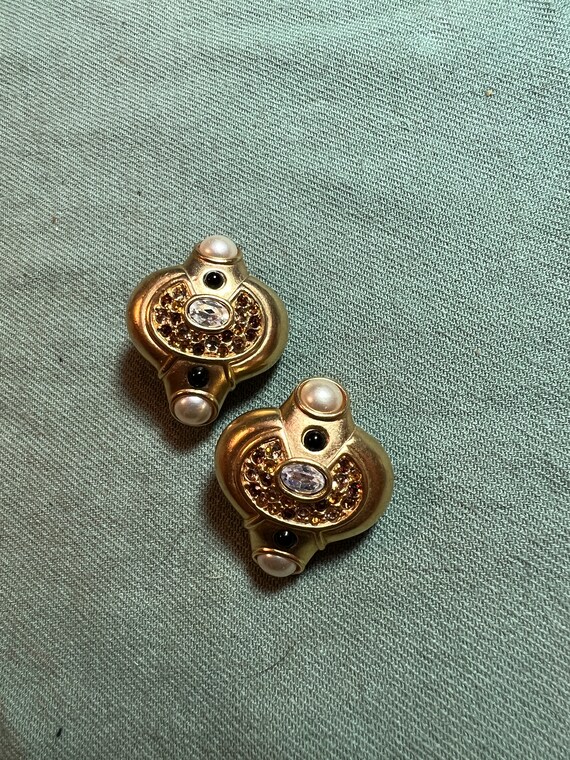 Vintage Swarovski Clip On Earrings - image 2