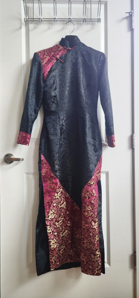 Vintage Custom 1990's Formal Brocade Satin & Silk 