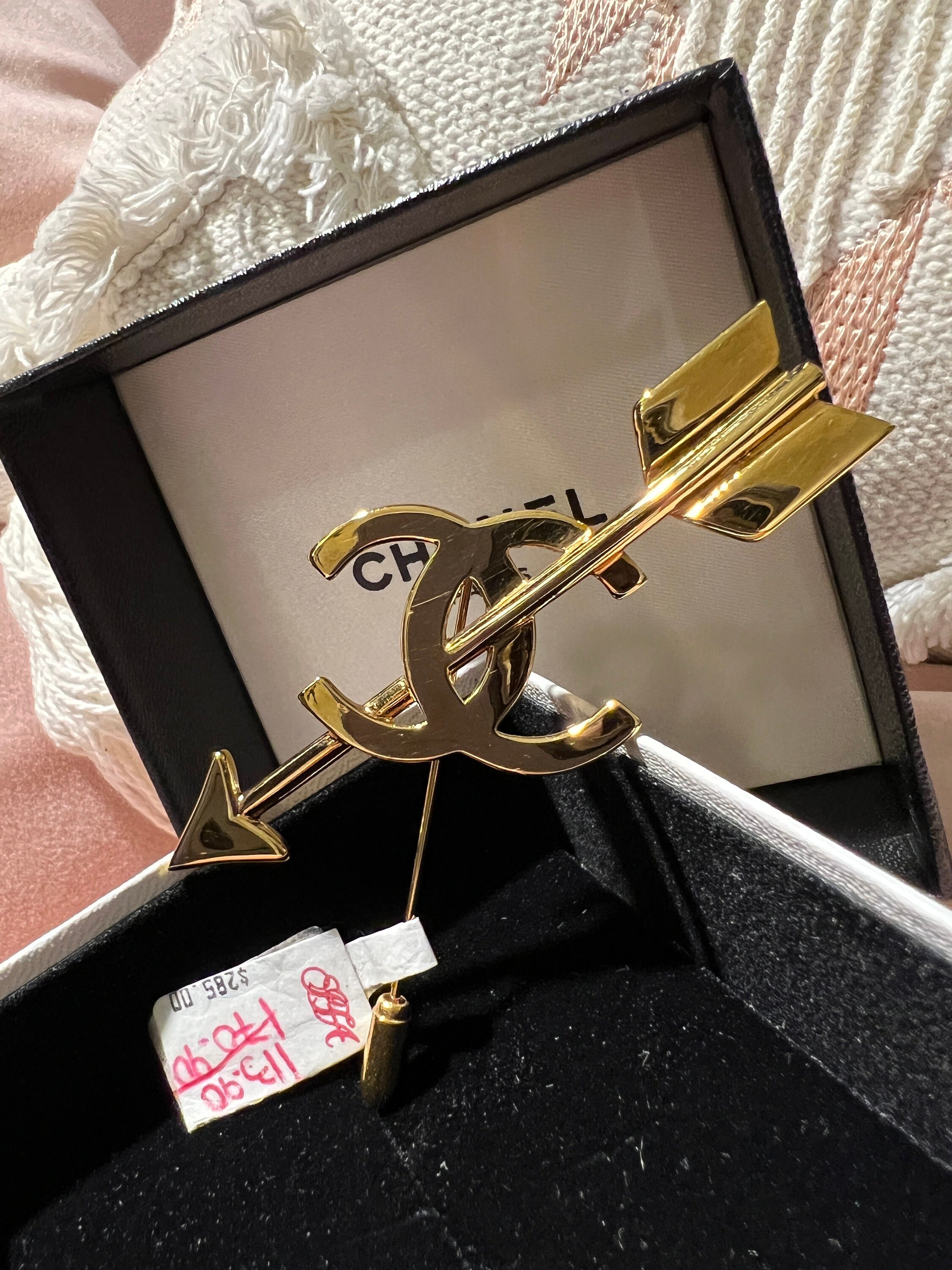 Vintage 1993 Chanel CC Logo Arrow Pin Brooch Autumn Collection Etsy