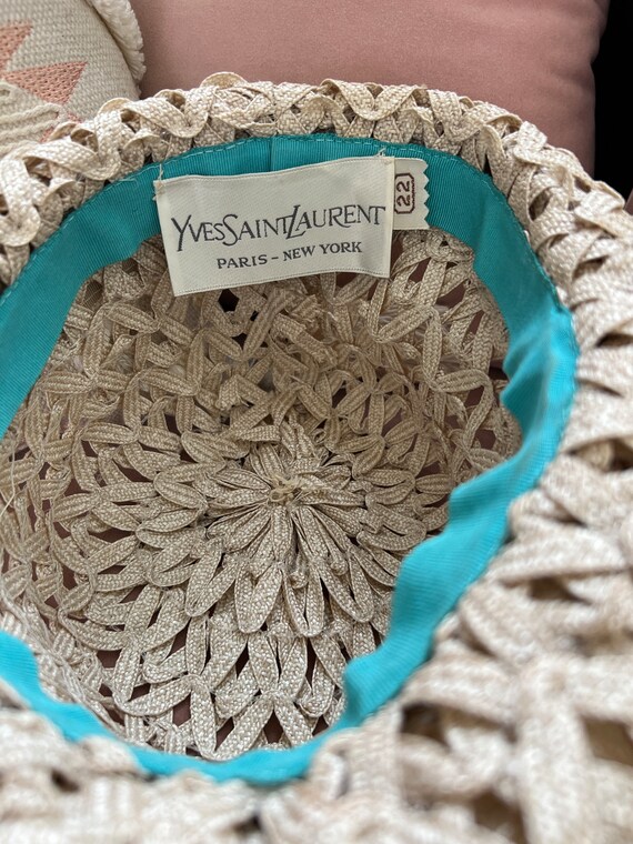 1960's YSL Woven Straw Hat by Yves St. Laurent Gem