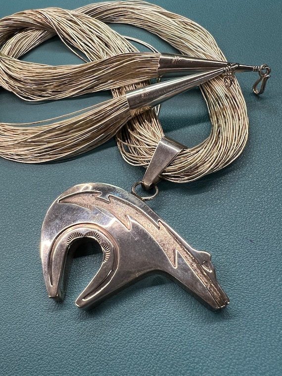 Sterling Silver Navajo Spirit Bear Necklace by Calvin Peterson Etsy