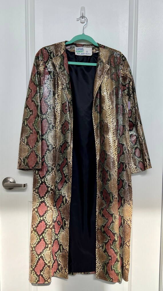 Vintage Rainbow Python Snakeskin Duster Trench Coa