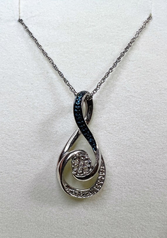 Kay Diamond Infinity Necklace Lab-Created Sapphire Sterling Silver |  CoolSprings Galleria