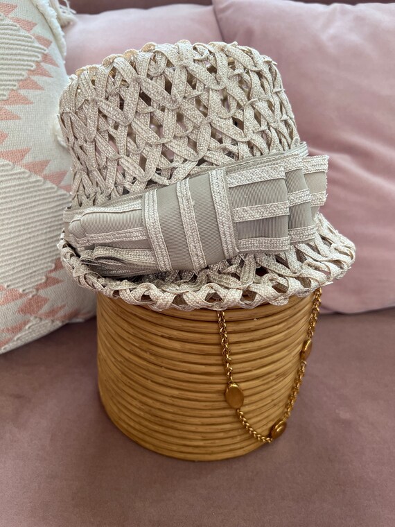 1960's YSL Woven Straw Hat by Yves St. Laurent Gem