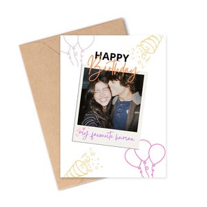 Birthday Card With Custom Photo | Personalized Photo Birthday Card | Custom Birthday Gift | Digital Download