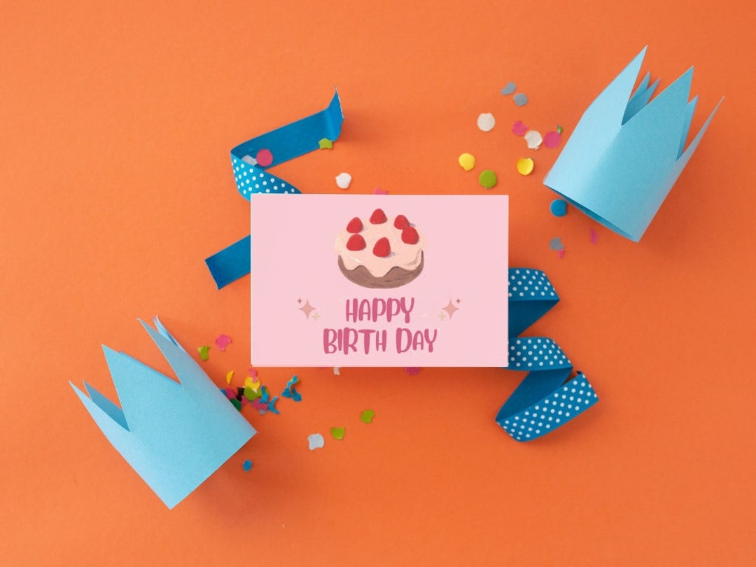 Happy Birthday Digital Printable Card Digital Birthday Card Etsy