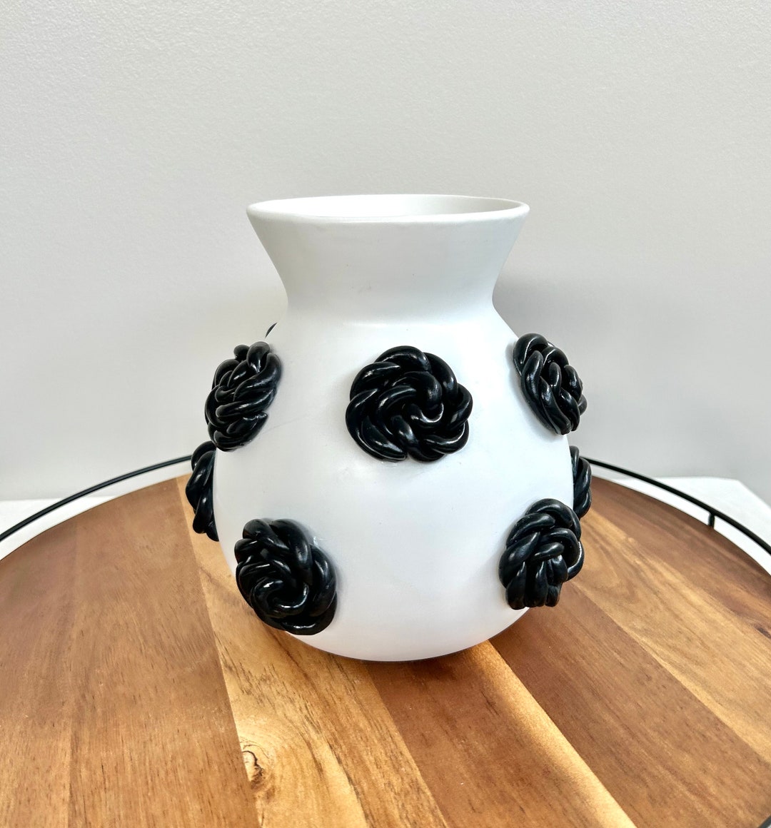 Black and White Ceramic Vase Boho Table Decor Living Room - Etsy
