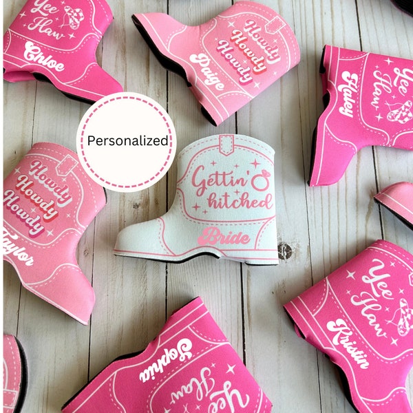 Cowgirl Bachelorette Personalized Can Coolers Retro Western Aesthetic Koozie Bachelorette Party Favors Bride Western Theme Nashville Bach