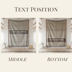 May include: Two woven blankets featuring a brown and white houndstooth pattern with fringed edges. Each blanket displays a horizontal band containing the text THE BROWNS and EST.2024, positioned in the middle on one and at the bottom on the other.