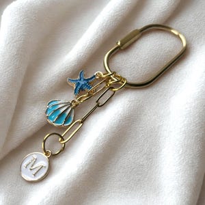 Blue Coastal Tote Charm Last Toast On The Coast Bachelorette Party Favor Trendy Beach Bag Charm Preppy Coastal Charm Shell Purse Accessory image 8