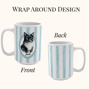 Custom Cat Mug Pet Portrait Ceramic Cup Coffee Cat Mom Gift New Pet Owner Present Custom Dog Mug Vintage Style Personalized Pet Face Name image 7