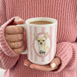 Cat Portrait Coffee Mug Dog Illustration Cup Custom Pet Design Personalized Animal Face Ceramic Drinkware Pet Owner Gift Morning Coffee Essential Vintage Style Frame Colorful Design Options Dishwasher Safe Cup Microwave Friendly Drinkware