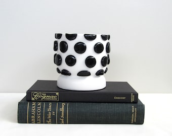 Black and White Dots Modern Ceramic Planter Home Decor Retro Ceramic Planter Boho Decor Retro Planter Eclectic Decor Planter Succulents