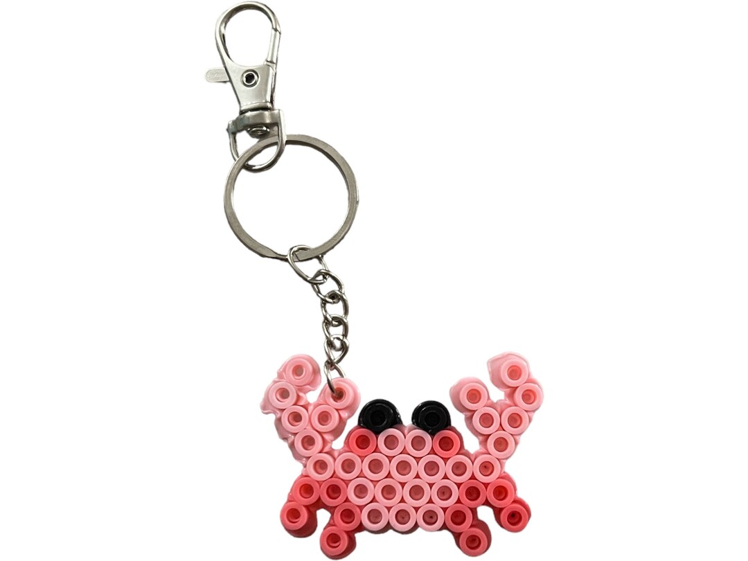 Crab Perler Bead Art Keychain Etsy