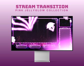 pink twitch stinger animated jellyfish transition for stream pink twitch overlay underwater stream transition glowing stinger obs cute pink