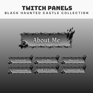 Panel de Twitch gótico negro, panel de transmisión rosa oscuro, superposición de Twitch de vampiro, panel de superposición rosa oscura, superposición de transmisión de vampiro gótico, paneles de Halloween