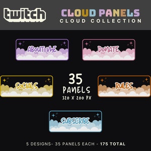 twitch panels cute clouds twitch overlay pink panels ghibli twitch stream overlay blue twitch panels purple aesthetic twitch panels clouds