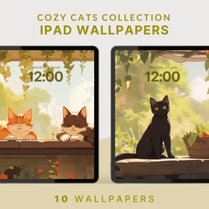 cute cat ipad wallpaper cottagecore tablet wallpaper kawaii cat aesthetic wallpaper cozy cat tablet wallpaper cozy plants ipad background