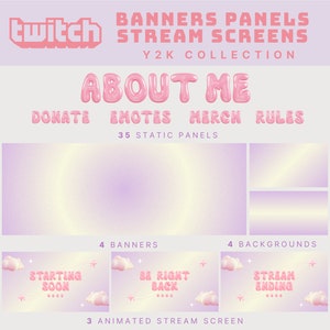 purple twitch overlay pink y2k twitch overlay aesthetic pink twitch panel cute purple twitch banner retro twitch overlay pink overlay cute