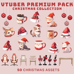 vtuber christmas assets vtuber mic vtuber hat vtuber cat vtuber chair vtuber table vtuber christmas decor png tuber christmas assets twitch