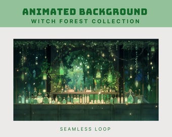 vtuber animated background green twitch overlay cozy animated wallpaper green forest background enchanted wallpaper cozy stream background