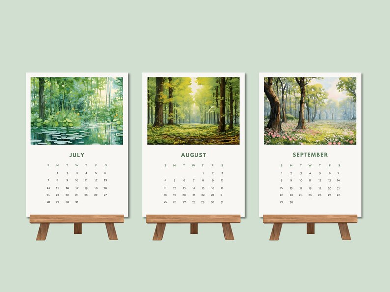 2024 Tischkalender druckbarer ästhetischer Kalender Geschenk für 