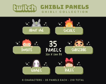 ghibli twitch panels cute twitch panels green twitch panels ghibli stream panels twitch overlay ghibli twitch overlay cute twitch overlay
