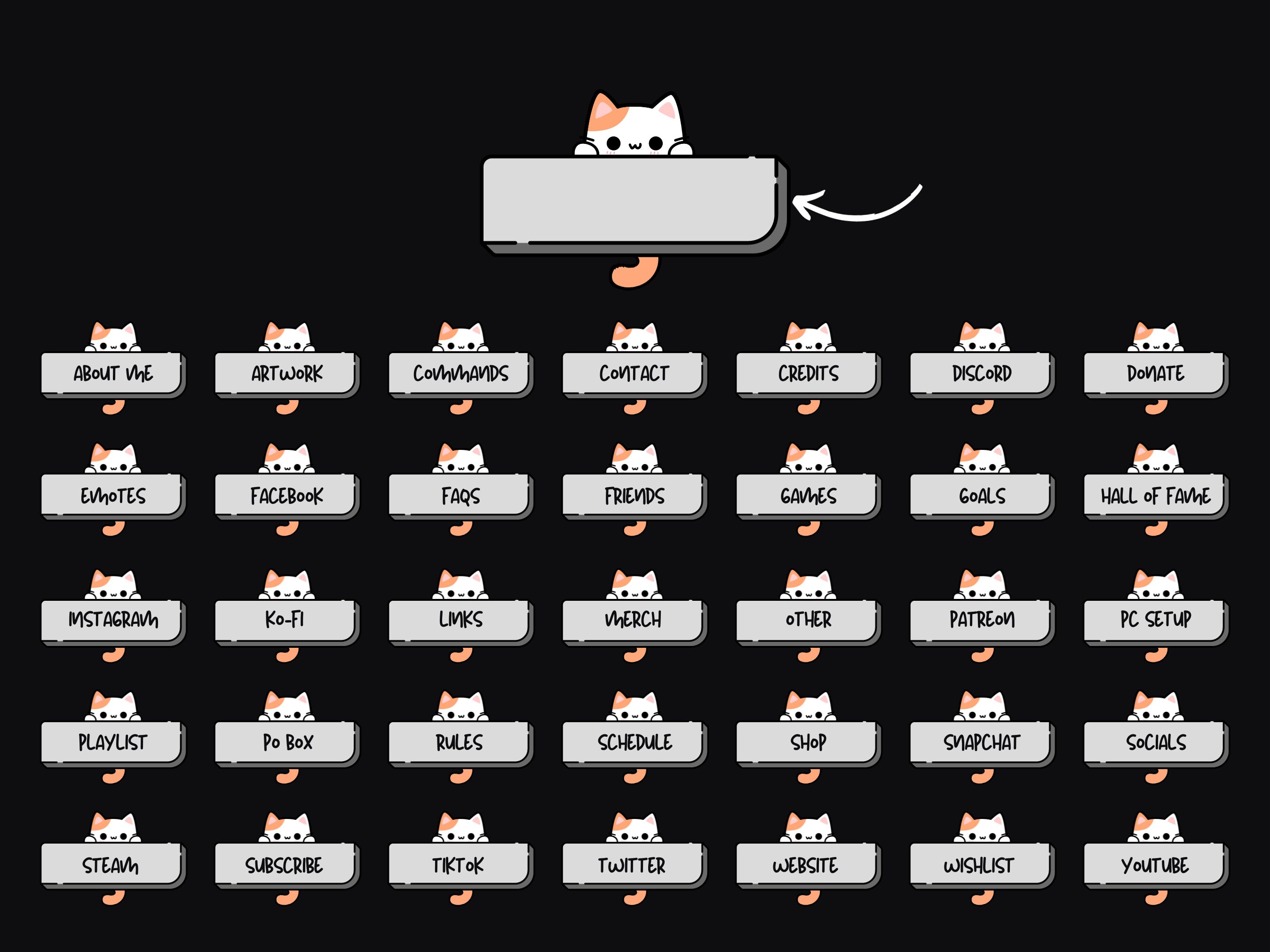 Cat Twitch Panels Cute Twitch Panels Kawaii Twitch Panels Cat Stream ...