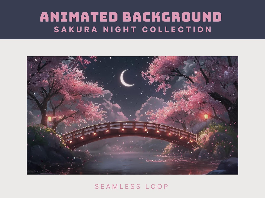 Pink Animated Background Cozy Vtuber Overlay Spring Twitch Overlay ...