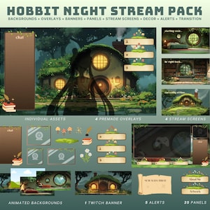 Cozy vtuber animated background cottagecore stream pack cozy twitch overlay vtuber stream screen cozy twitch alerts cozycore overlay twitch