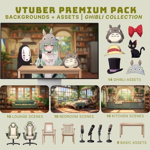 vtuber 背景 vtuber アセット ジブリ twitch オーバーレイ 居心地の良い背景 lofi twitch オーバーレイ vtuber チェア vtuber マイク ジブリ アセット 居心地の良い twitch