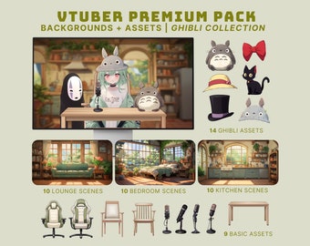 vtuber background vtuber assets ghibli twitch overlay cozy background lofi twitch overlay vtuber chair vtuber mic ghibli assets cozy twitch