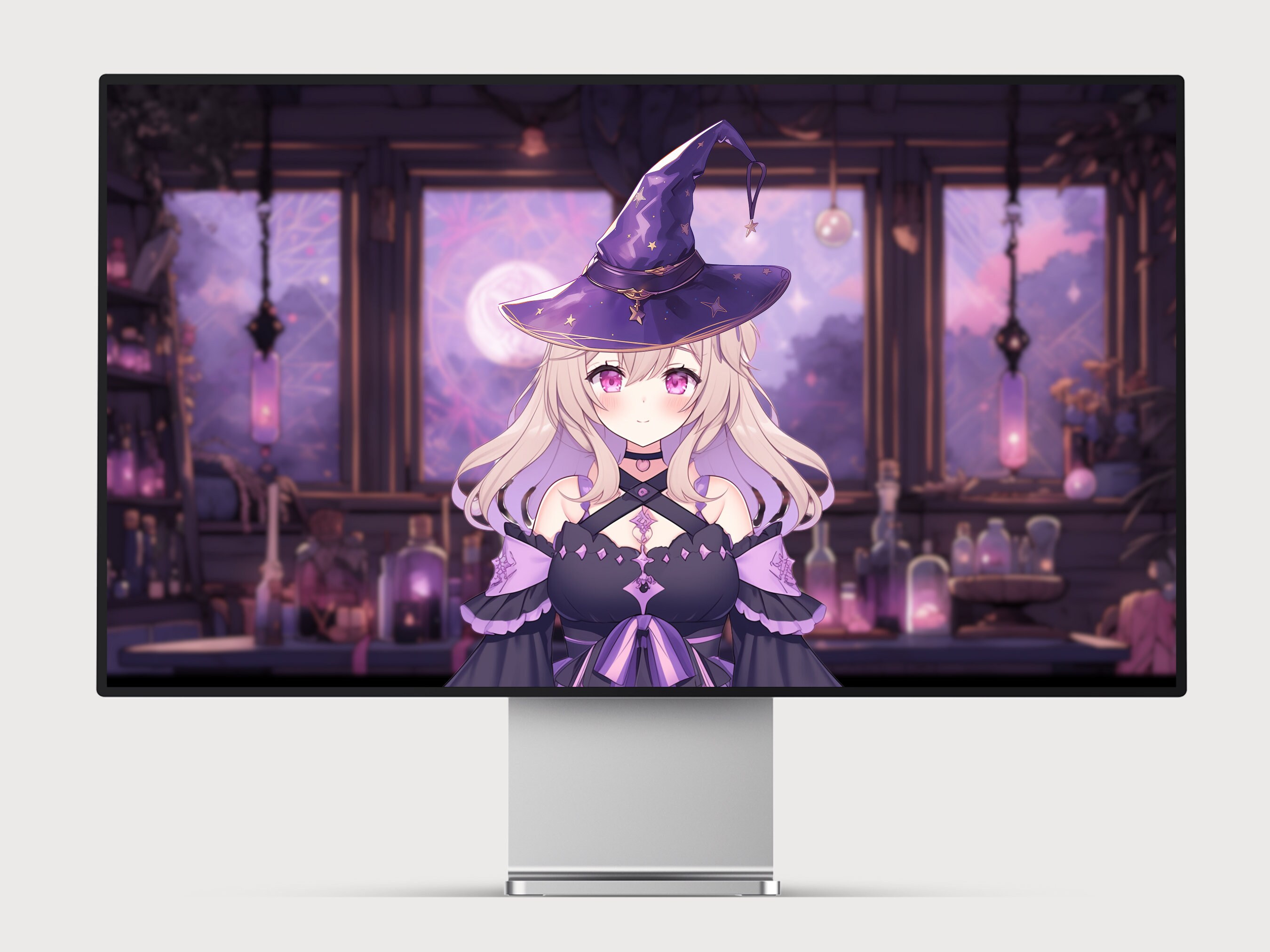 Vtuber Witch Hat Asset Purple Overlay Twitch Hat Purple Vtuber Assets ...