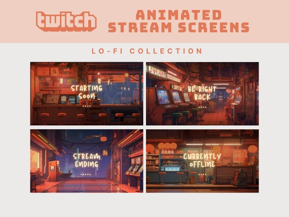 Lofi animated stream screen lofi twitch stream screen lofi twitch overlay vaporwave stream overlay animated background lofi kawaii overlay