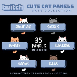 Leuke twitch panelen kat twitch panelen kawaii twitch panelen kat stream panelen katten twitch overlay schattige katten overlay blauwe twitch panelen katten