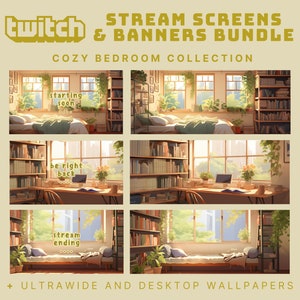 cozy ghibli animated stream screen cozy bedroom twitch banner ghibli stream overlay cozy twitch overlay cottagecore twitch overlay ghibli