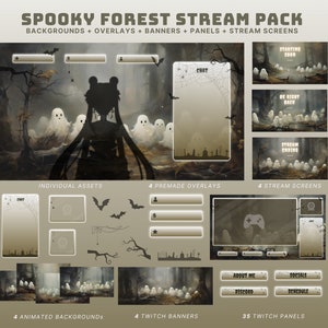 halloween stream pack vtuber twitch overlay halloween vtuber animated background cute ghost twitch banner halloween goth twitch stream ghost