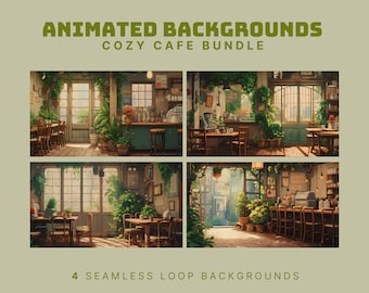 Cozy animated background lofi cafe background vtuber cozy twitch overlay cafe lofi background animated vtuber asset ghibli overlay cozy cafe