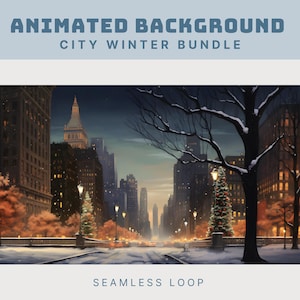 geanimeerde winterachtergrond vtuber winteroverlay twitch vtuber winter geanimeerde achtergrond stad winters tafereel gezellige kerstmis twitch-overlay