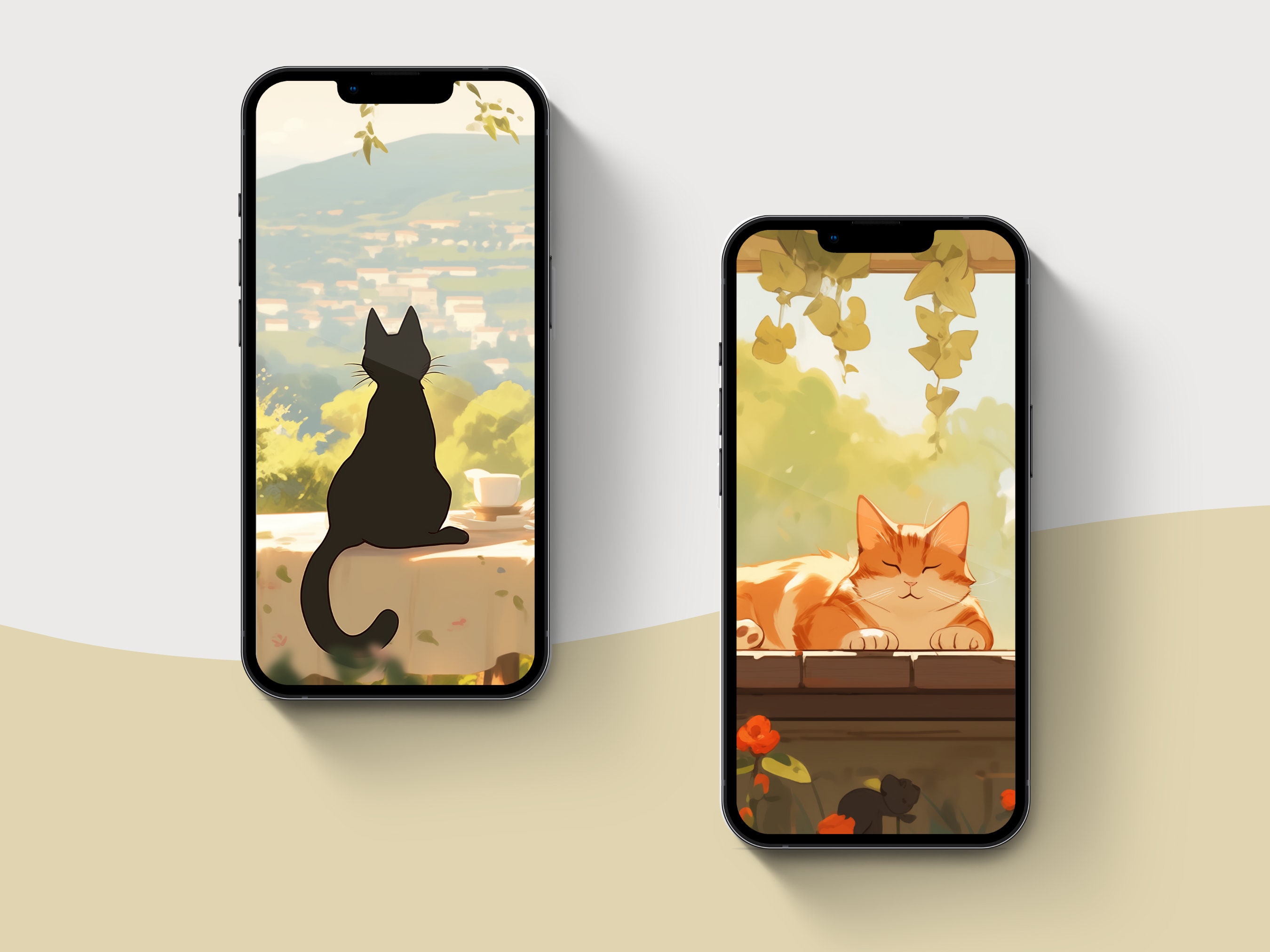 Cozy Cat iPhone Wallpaper Cute Cats Anime Phone Wallpaper Cottagecore ...