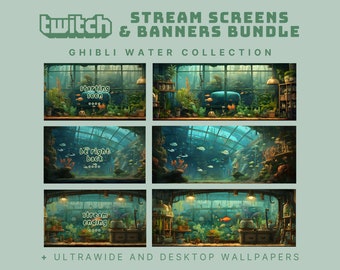Studio Ghibli Animated Stream Screen Blue Twitch Banner Anime