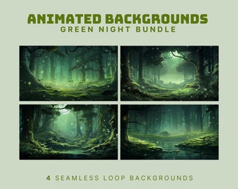 cozy animated background vtuber green twitch overlay animated vtuber background green stream overlay cozy twitch overlay cottagecore twitch