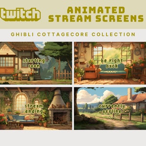 Studio Ghibli animated stream screen cozy twitch stream screen cozy twitch overlay ghibli stream overlay animated background cozy background
