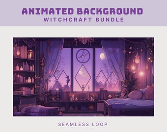 purple animated background vtuber background twitch stream purple background witch animated background stream animated purple overlay witch