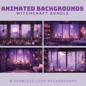 vtuber animated background witch background purple animated background stream animated purple twitch overlay witch animated background goth
