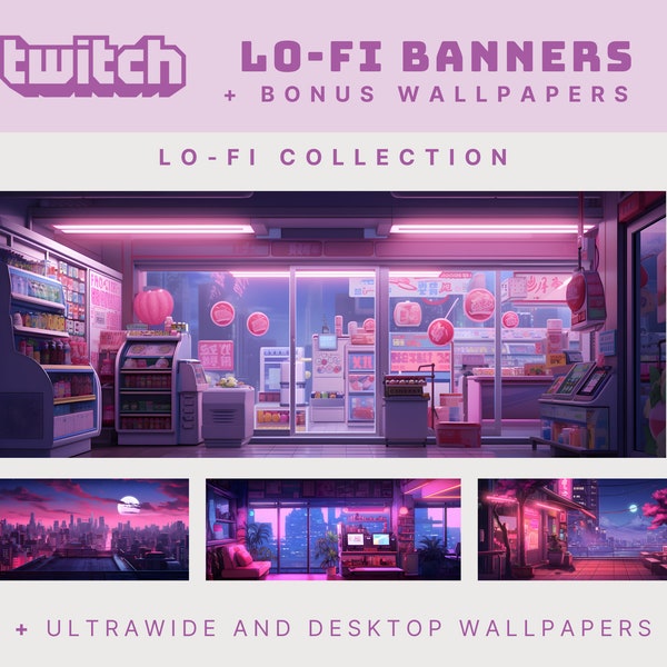 pink lofi twitch Stream Banner anime lofi anime ultrawide Wallpaper lofi anime Desktop Wallpaper Mac Wallpaper macbook pc