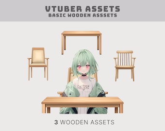 vtuber table asset vtuber chair basic furniture vtuber decoration png tuber table and chair asset basic decor for vtubers twitch overlay