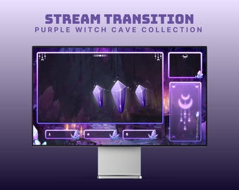 purple twitch stinger animated gem stream transition witchy twitch overlay for streamers and vtuber purple overlay stinger obs transition