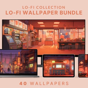 May include: A collection of 40 digital wallpapers featuring a retro Japanese aesthetic. The images depict a variety of scenes, including a bustling street, a cozy cafe, and a traditional Japanese market. The wallpapers are perfect for adding a touch of nostalgia and charm to your desktop or mobile device.